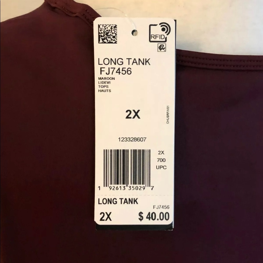 ADIDAS Women's Long Tank COLOR MAROON SIZE 2X NWT (Orig Price $40) - Picture 5 of 5